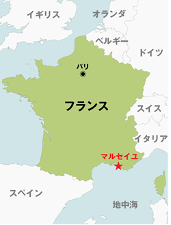 フランス地図（マルセイユ）