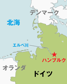 ハンブルクを示す地図